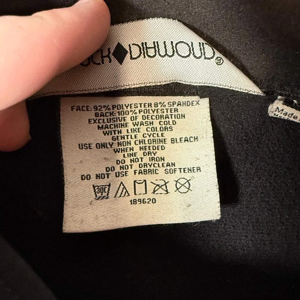 Black Diamond Jacket Mens Medium Black Soft Shell Full‎ Zip Fleece Lined Coat - Picture 5 of 12